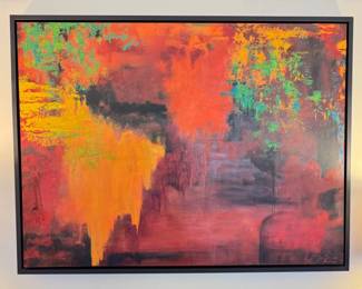 16 LargeAbstractAcrylicPaintingonCanvasSignedbyArtist