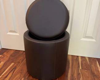 26 HDDesignsRoundStorageOttomanBrown