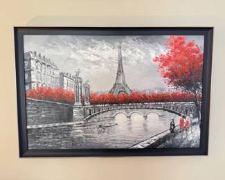 17 CarolineBurnettSignedAcrylicPaintingofParis