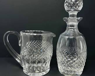 134 WaterfordCrystalColleenDecanterShortStemPitcherSet