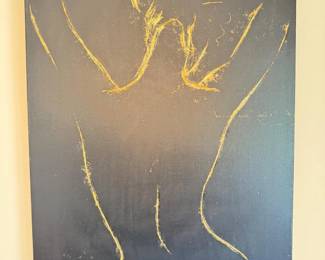 39 MilaValletSilhouetteBlackGoldCanvasArtSigned
