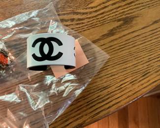 Chanel White CC Braclet