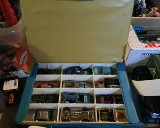 Match Box Cars and Case