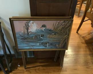 Vintage Duck Tv Trays  Set Of 3