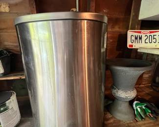 stainless trash can