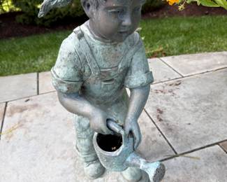 Bronze Fountain Girl with Watering Can