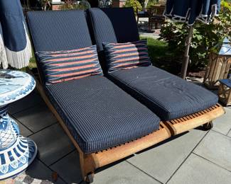 Teak Double Outdoor Chaise