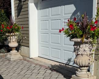 Large Pair of Cement Urns