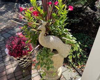 Pair of Peacock Urns