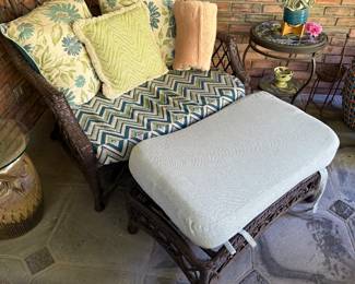 Wicker Club Chair and Ottoman by Lane Furniture