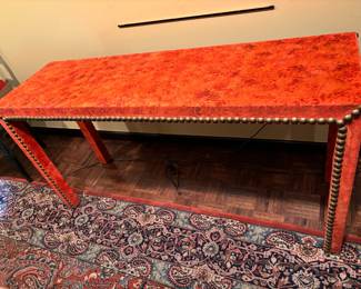 Statement Console Table Felt w/Glass Cover