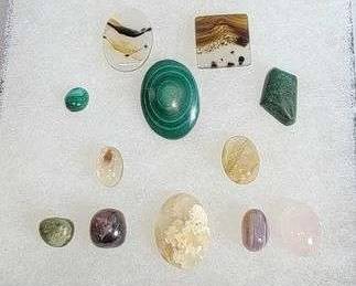 1 MALACHITE, RUTILATED QUARTZ, MOSS AGATE, SMOKEY QUARTZ, CITRINE or More