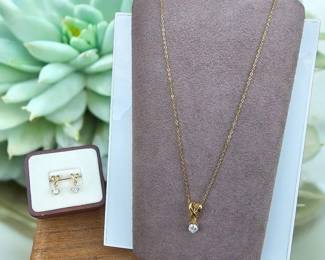 Solitare Necklace Earring Set 