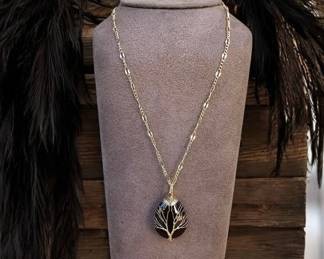 Black Onyx Tree Of Life Wire Wrapped Necklace 