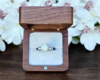 Solitaire Engagement Ring Marked 925  CZ  New