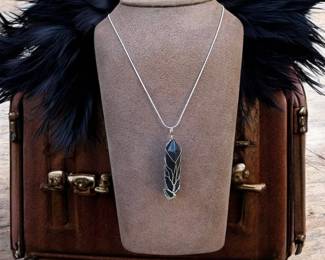 Obsidian Tree Of Life Wire Wrapped Necklace  Tested