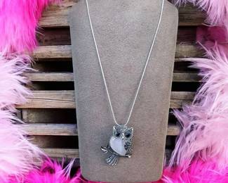 Pink Quartz Owl Necklace Tested 