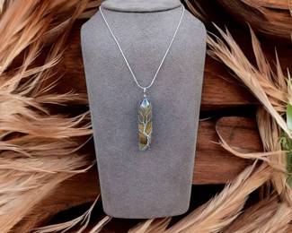 Wire Wrapped Tree Of Life Tigers Eye Necklace 