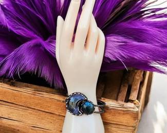 Amethyst Fiery Labradorite Moon Bracelet 