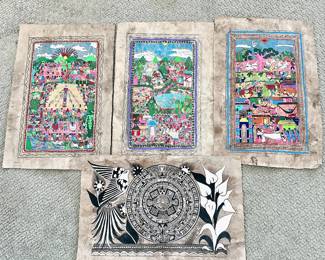 Amate bark painting Luis Santos Folk Art - unframed