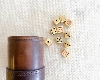VTG Leather Dice Cup & Dice