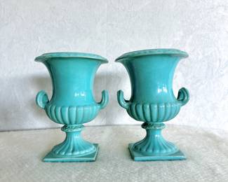 Italian Turquoise Urns