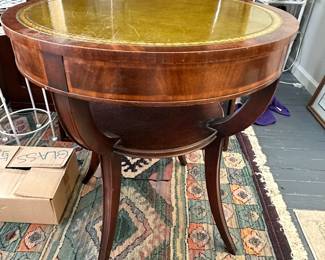 Leather Top Round Table