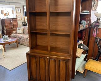 MCM Broyhill 2 piece server cabinet - bookcase shelf