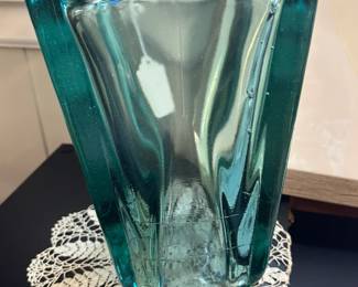 Heavy glass vase