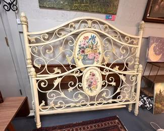 Iron hand-painted queen bedframe