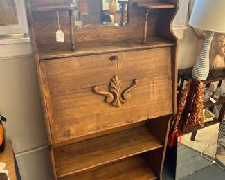 Antique oak secretary desk