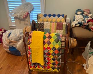 Lots of Quilts and 4 Quilt Racks