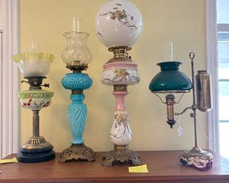Victorian Gone with the Wind Lamps