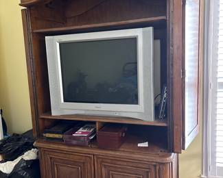 Bamboo and Wicker TV/Armoire Cabinet