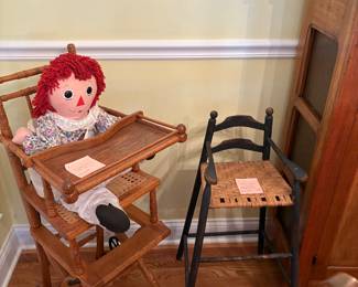 Antique High Chair and Child’s Chair