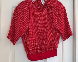 UNGARO - VINTAGE - RED WITH POLKA DOTS