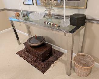 GLASS TOP CONSOLE TABLE