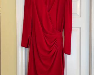 VINTAGE UNGARO RED LONG SLEEVE DRESS