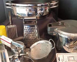 Kitchen Cooking Utensils, Airbase Trays, Steamer Mystery Lot