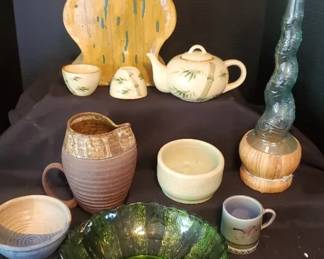 Japanese Tea Ceramic Bowls, Decorative Glass Bowl Etc