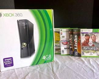 XBox 360 And 5 Games Golf And NASCAR