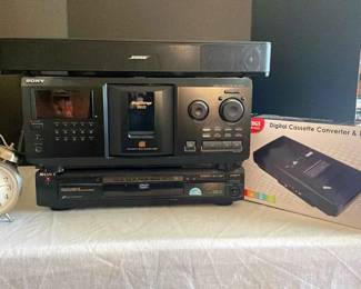 Bose Sound System Soeaker, Sony Mega Storage CD Player, Sony Multidisc DVD CD Changer And More