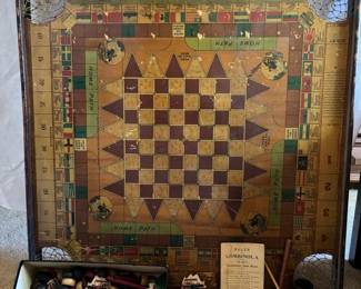 Vintage Combinola Game Board Pieces Rule Book