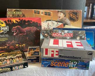 NHL Power Play Hockey Game, Harley Davidson Monopoly, Deluxe Edition Monopoly, Boggle, Life More