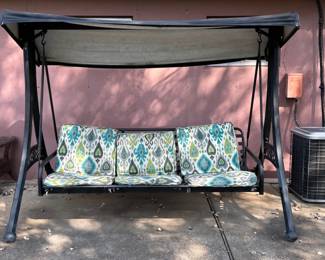 Outdoor 3 Seat Swing With Awning