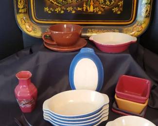 All Aboard Metal Tray Ceramic Mini Casserole Dishes