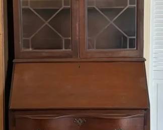 Vintage Mahogany Chippendale Style Sectretary Deak