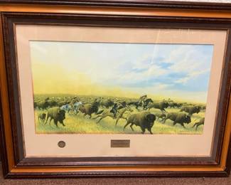 The Chase Dances with Wolves Framed Print By Tom Phillips
