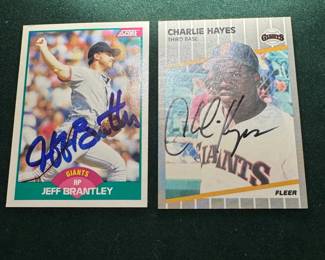 2 San Francisco Giants Signed Baseball Trading Cards