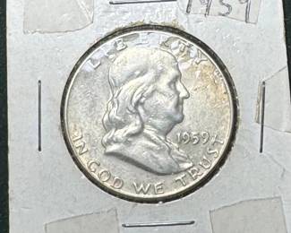 1959 Ben Franklin Half Dollar